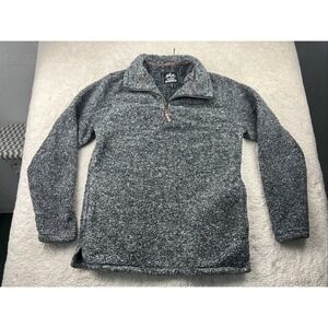 Alpine Sherpa 12651 Men‎ Size S Gray Quarter Zip Pullover Sweater w Pockets